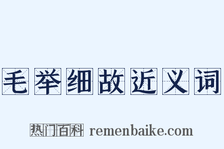毛举细故近义词是什么意思的图片
